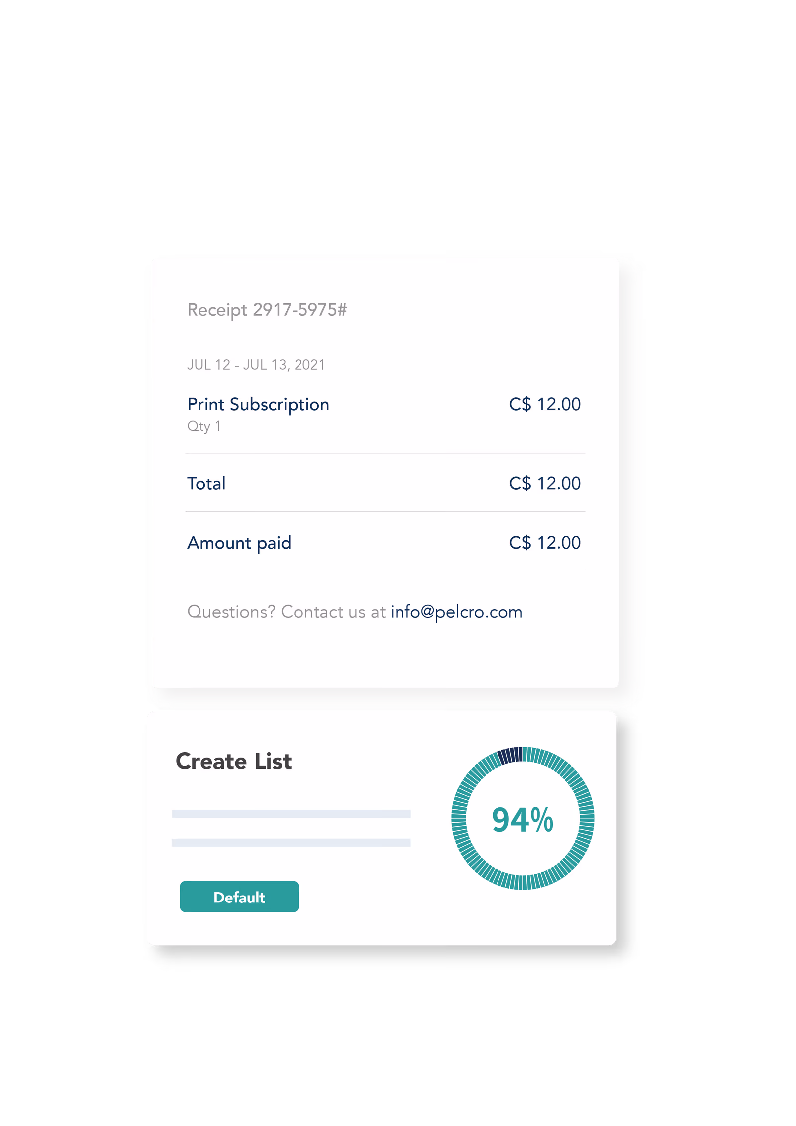Pelcro fulfillment management dashboard generating segmented subscription mailing lists