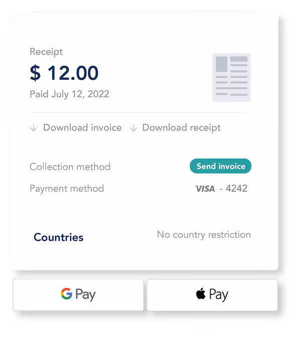 Invoice automation and payment processing mockup