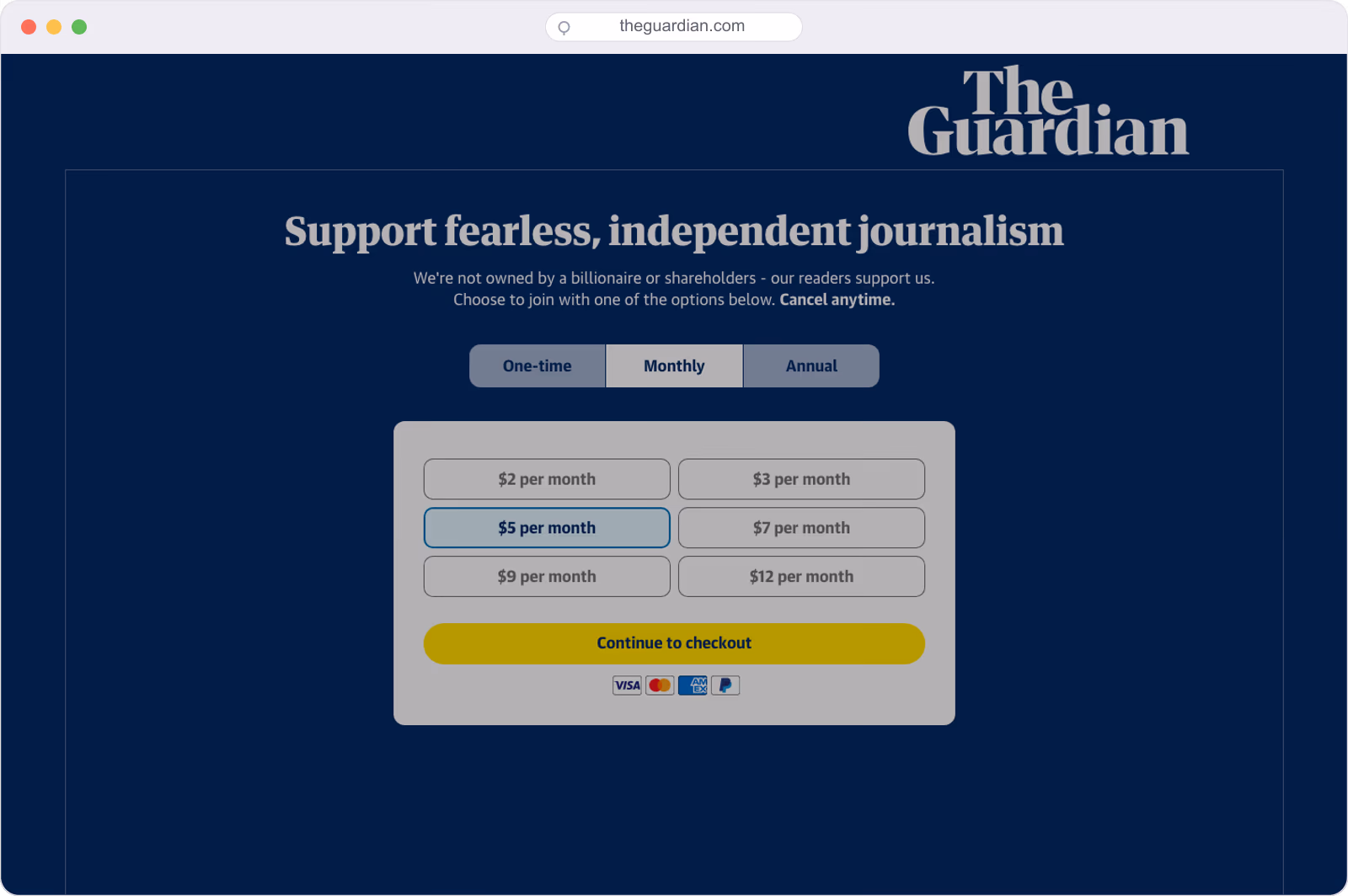 The Guardian supporter offer