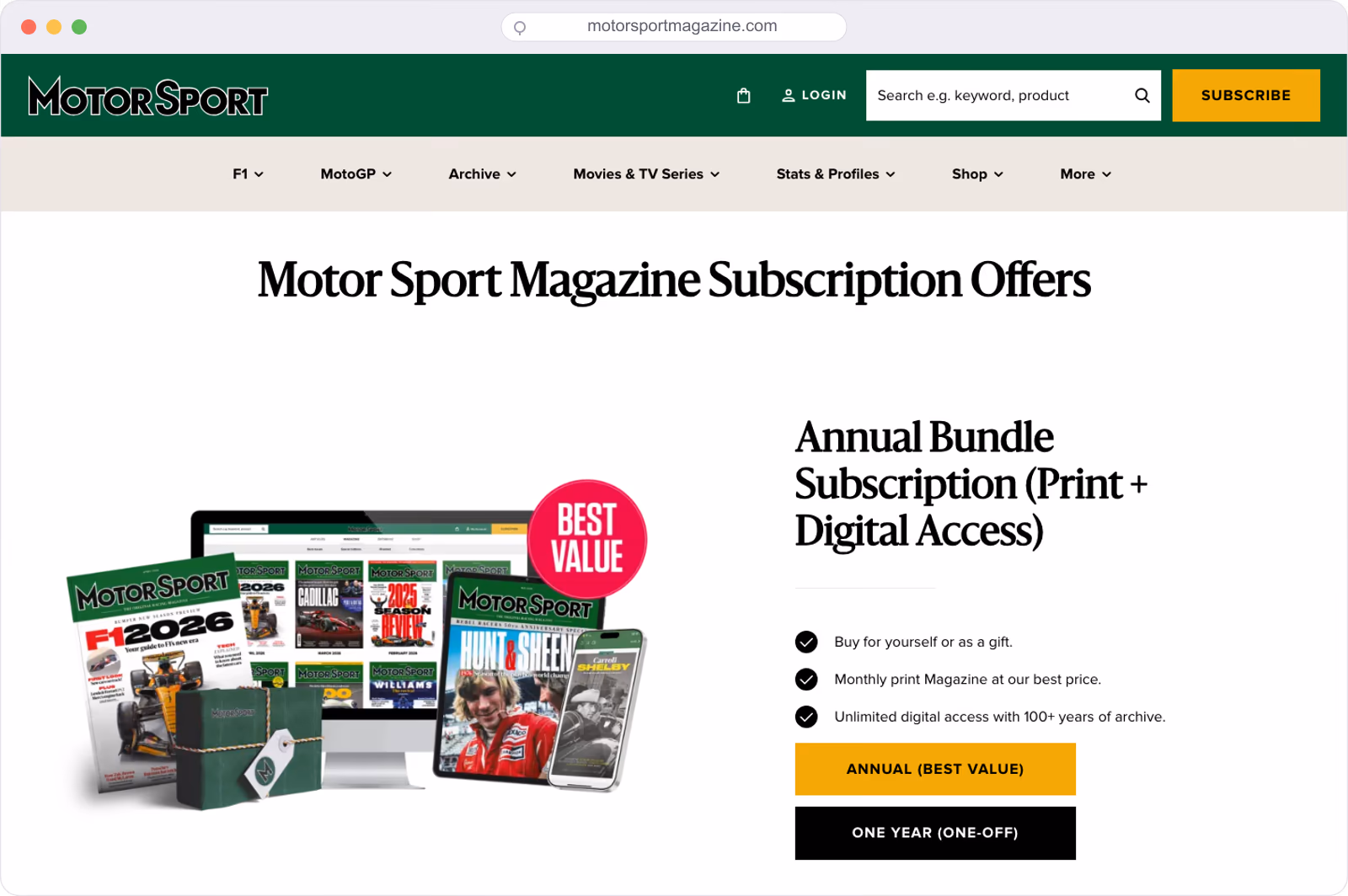 Motor Sport Magazine subscription offer