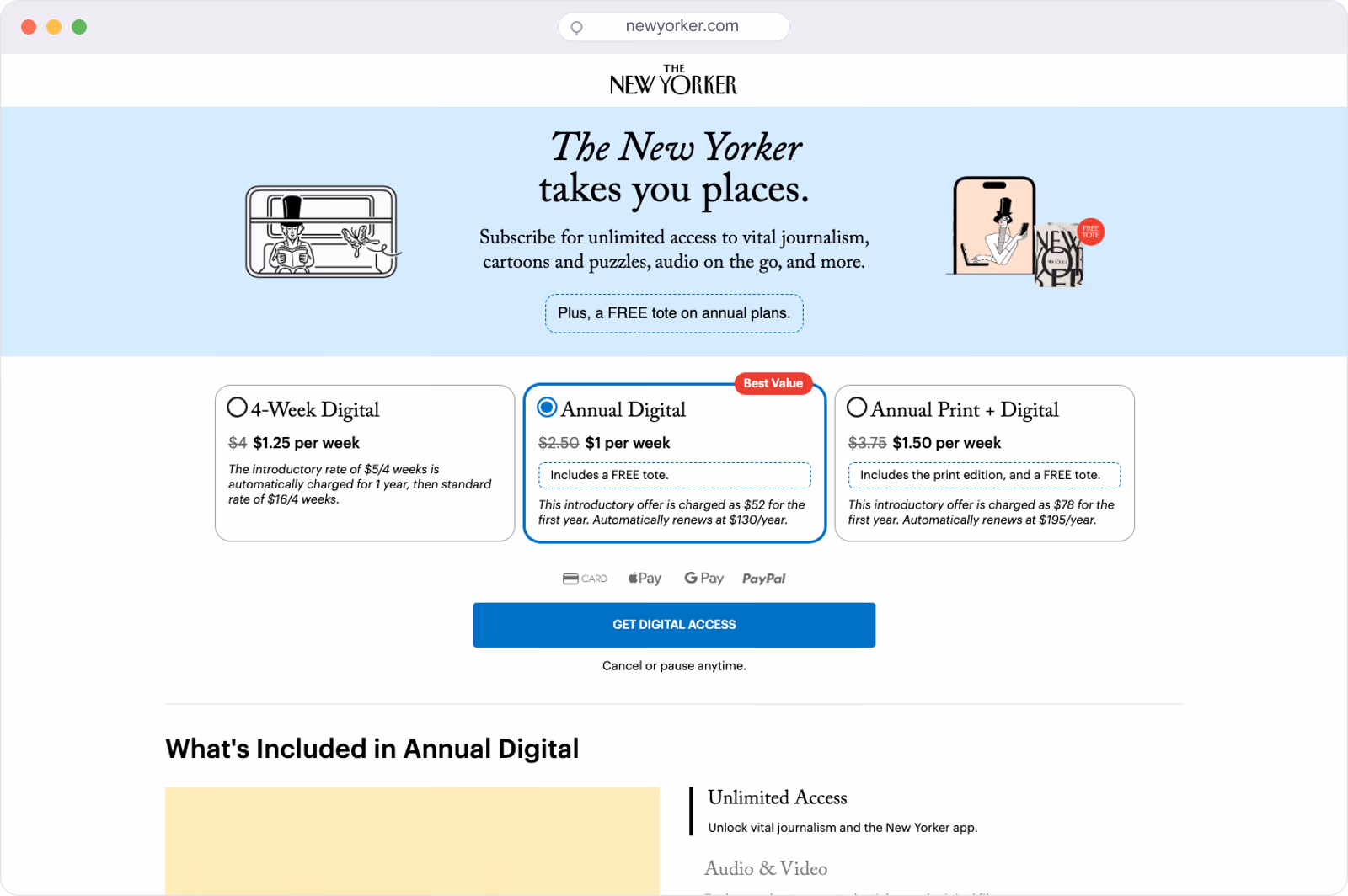 The New Yorker subscription offer